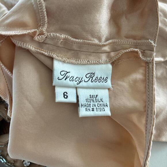 Vintage Tracy Reese 100% Silk Top Embellished Collar Women's Size 6 - Picture 2 of 8